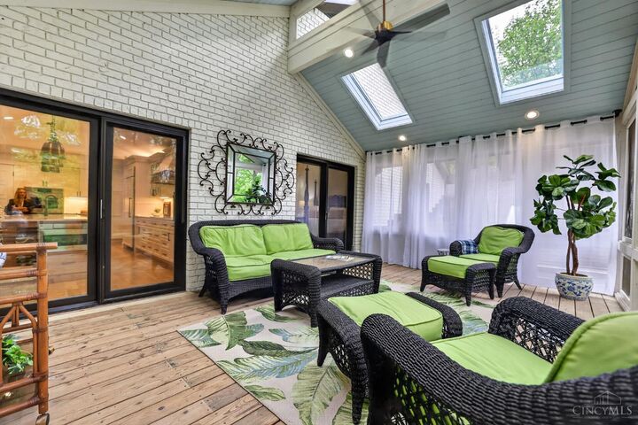 Bright enclosed sunroom