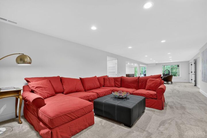 Lower-level theater and family room