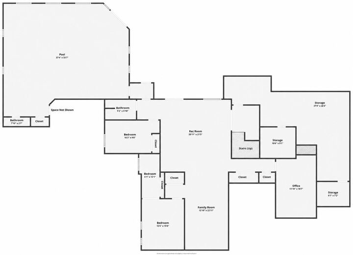 Lower-level floor plan of 10552 Tanagerhills Drive